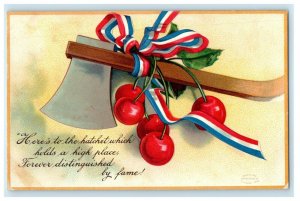 1910 Red Cherry And Axe Patriotic Ellen Clapsaddle Signed Germany Postcard