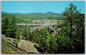 Vtg Los Alamos New Mexico NM Bridge & Residential Section 1950s View Postcard