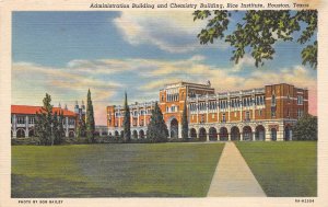 Houston Texas 1940s Postcard Chemistry Building Rice Institute University