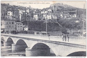 Ventimiglia, Ponte sul Roto e citta antica, Liguria, Italy, 10-20s