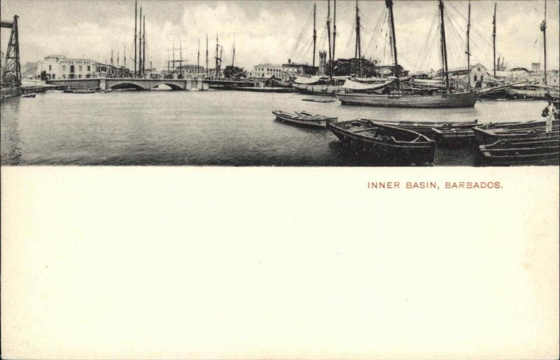 Barbados Inner Bains Ships c1910 Postcard