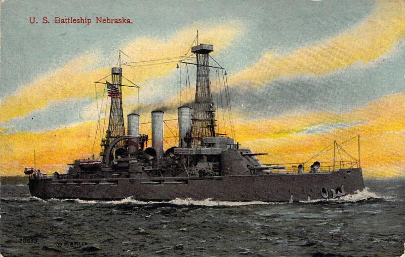 U.,S. Battleship Nebraska, Publ ValentineOld Postcard