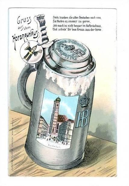 LP14  Muenchen, Hofbrauhaus Munchen, stein, Kinder, postcard