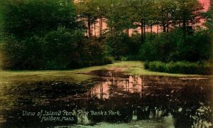 C 1905-10 Hand Tinted, Pine Bank's Park, Malden, Mass Postcard F80
