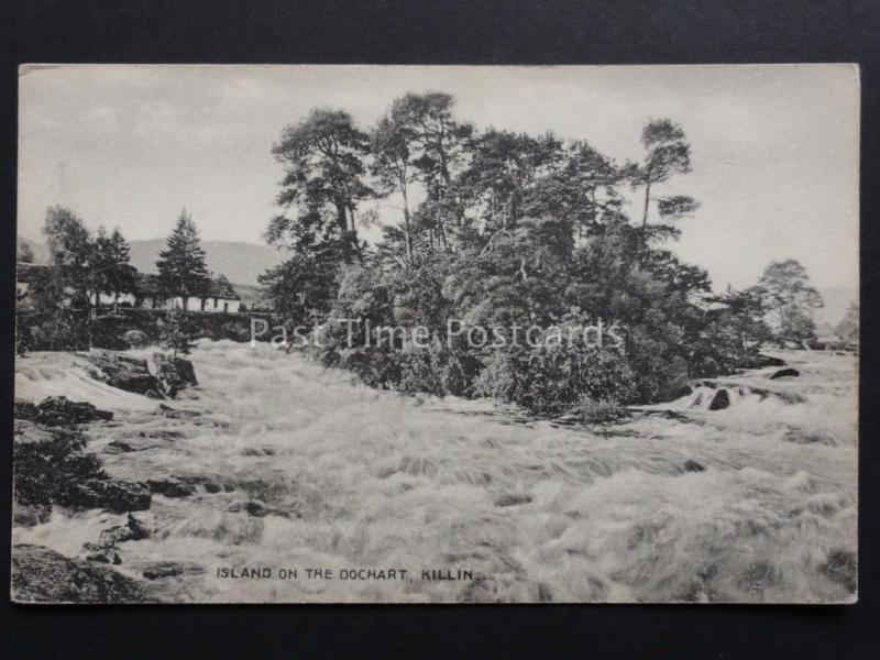 Perthshire: ISLAND ON THE DOCHART, KILLIN Old Postcard Pub by Horwood of Killin