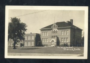 RPPC MERRILL IOWA PUBLIC SCHOOL BUILDING VINTAGE 1935 REAL PHOTO POSTCARD