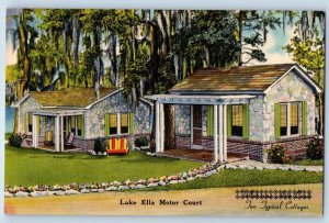 Tallahassee Florida Postcard Lake Ella Motor Court Exterior Building View c1940