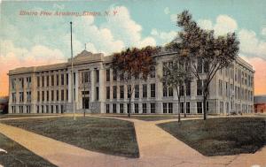 Elmira New York~Elmira Free Academy~Trees in Front Yard~c1910 Postcard