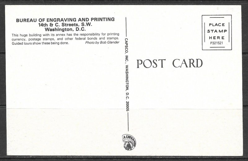 Washington DC - Bureau of Engraving & Printing -  [DC-114]