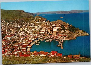 Postcard Greece  Hydra aerial view of island