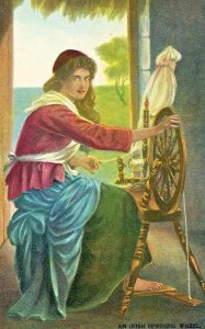 Postcard Early View of an Irish Spinning Wheel.   K1