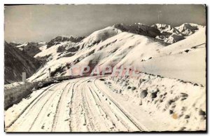 Postcard Modern Surroundings Of Luchon Station Des Agudes The road snow