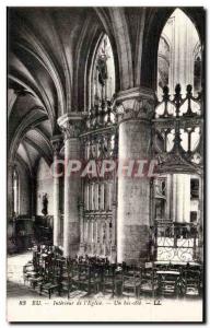 Old Postcard Interior of Eu & # 39eglise A low rating
