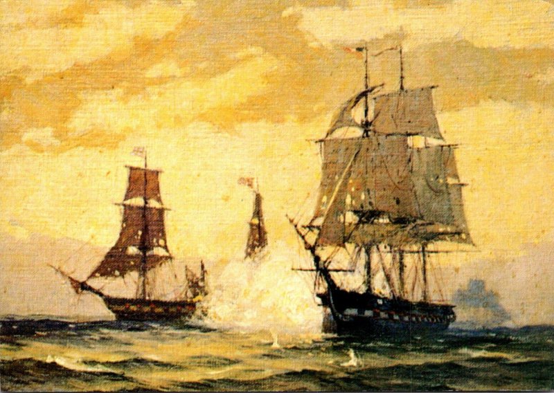 Ships USS Constitution In Action Vs HMS Guerriere 19 August 1812 Painting By ...