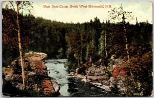 Postcard North West Mirimachi New Brunswick c1924 Near Dam Camp