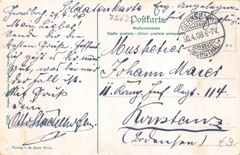 B071 Germany 1908 Gernsbach i Murgtal vintage postcard