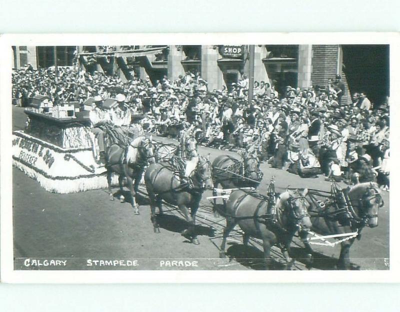 Pre-1962 rppc CALGARY STAMPEDE FLOAT Calgary Alberta AB W1027