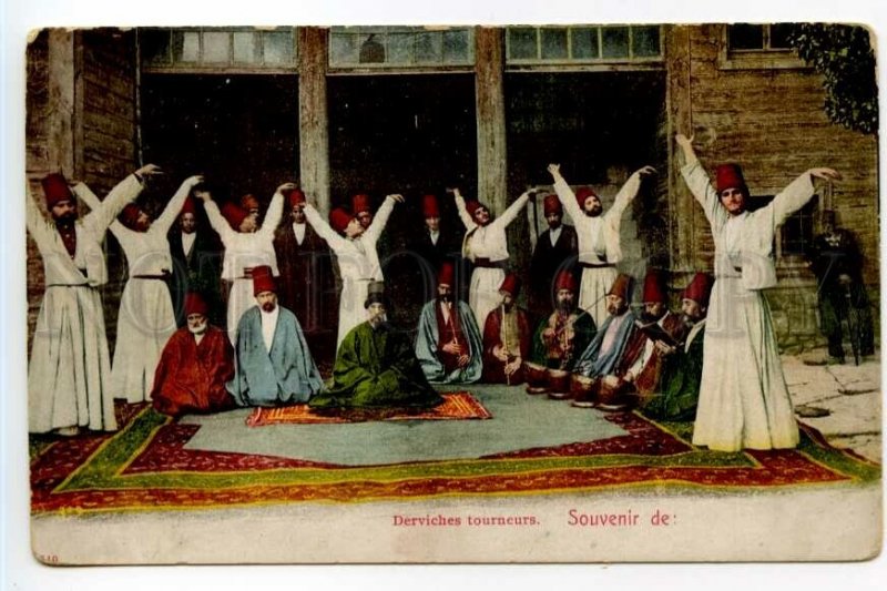 490602 Turkey Constantinople dancing dervishes Vintage postcard