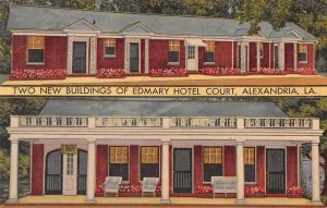Alexandria Louisiana Edmary Hotel Court Linen Vintage Postcard AA32633