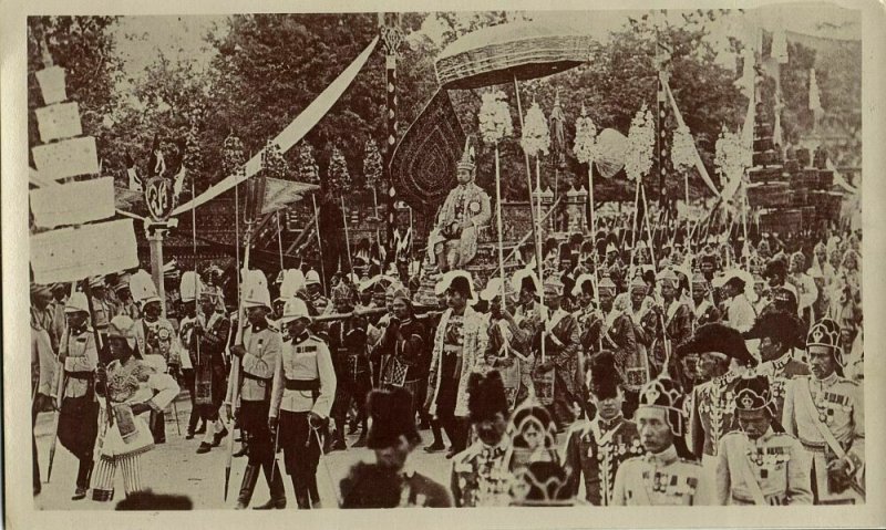 siam thailand King Rama VI Vajiravudh during Crowning 1911 S. Hatano RPPC