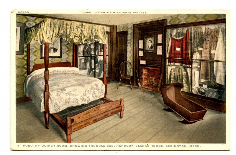 MA - Lexington. Hancock-Clarke House, Dorothy Quincy Room, Trundle Bed