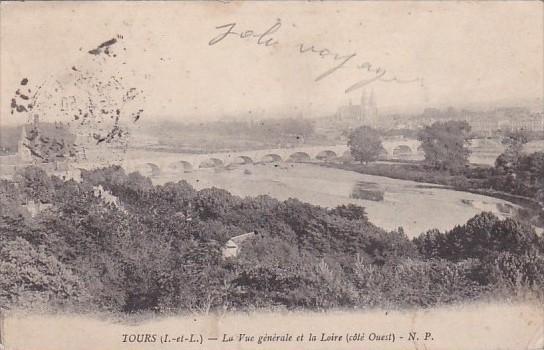 France Tours La vue generale et la Loire 1914