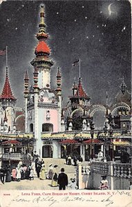 Luna Park, Cafe Boxes by Night Coney Island, NY, USA Amusement Park 1906 