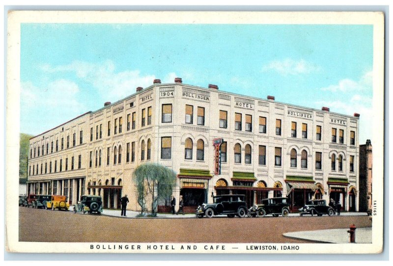 c1930's Bollinger Hotel and Cafe Lewiston Idaho ID Vintage Posted Postcard
