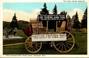 Wyoming Cheyenne The Overland Trail Stage Coach 1938 Curteich