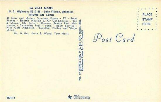 AR, Lake Village, Arkansas, La Villa Motel, Multi View, Dexter No. 28341-B