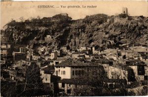 CPA COTIGNAC Vue générale. Le rocher (613871)