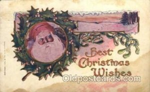 Christmas Santa Claus 1909 a lot of stain on the postcard, light creases mino...
