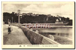 Old Postcard Perros Guirec The Corniche road