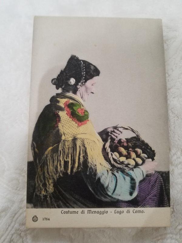 Antique Postcard from Italy, Costume di Menaggio - Lago di Coma