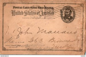 US Postal stationery 1c New York 1898