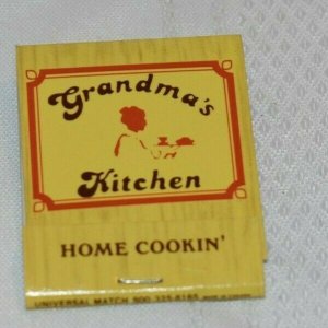 Grandma's Kitchen Home Cookin' 20 Strike Matchbook