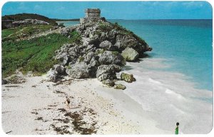 Pyramid and Beach Tulum Archaeological Site Quintana Roo Mexico