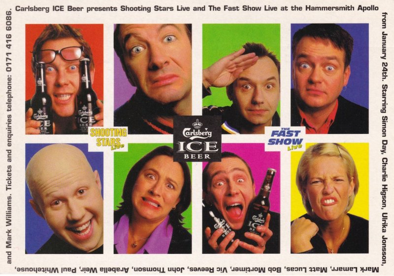 Shooting Stars Live Comedy On Ice Fast Show Ulrika Johnson Advertising Postcard