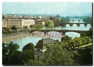 Postcard Modern Praha The bridges of Prague