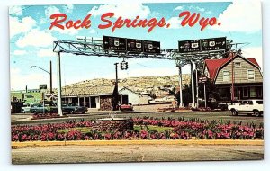 ROCK SPRINGS, WY Wyoming ~ HIGHWAY SIGNS U.S. 30 Lincoln Highway c1960s Postcard