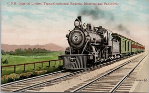 CPR Imperial Limited Trans-continental Express Vancouver Montreal Postcard H59