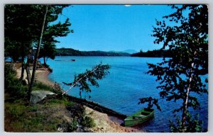 Rowboat, Pineland Lodges, Port Carling, Muskoka, Ontario, Vintage 1956 Postcard