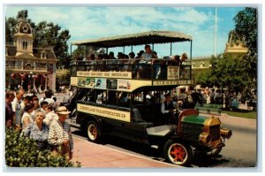 1965 Disneyland Omnibus Double-decker View Disneyland Anaheim CA Posted Postcard