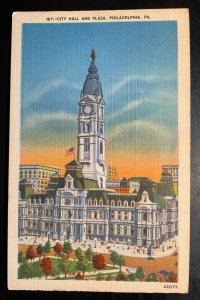 Vintage Postcard 1930-1945 City Hall and Plaza, Philadelphia, Pennsylvania