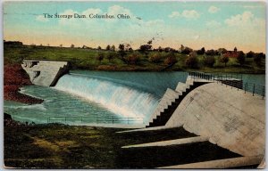 Columbus Ohio OH, 1944 Storage Dam, Cascade Waters, Greenfield, Vintage Postcard