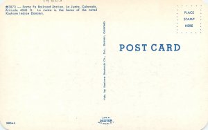 Postcard 1950s Colorado La Junta Santa Fe Railroad Station Sanborn 23-535