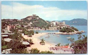 Postcard - The 'Morning Beaches', Caleta and Caletilla beaches, Acapulco, Mexico