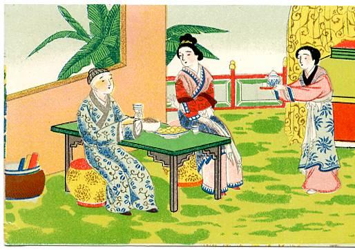 Oriental Art - Man & Woman Dining