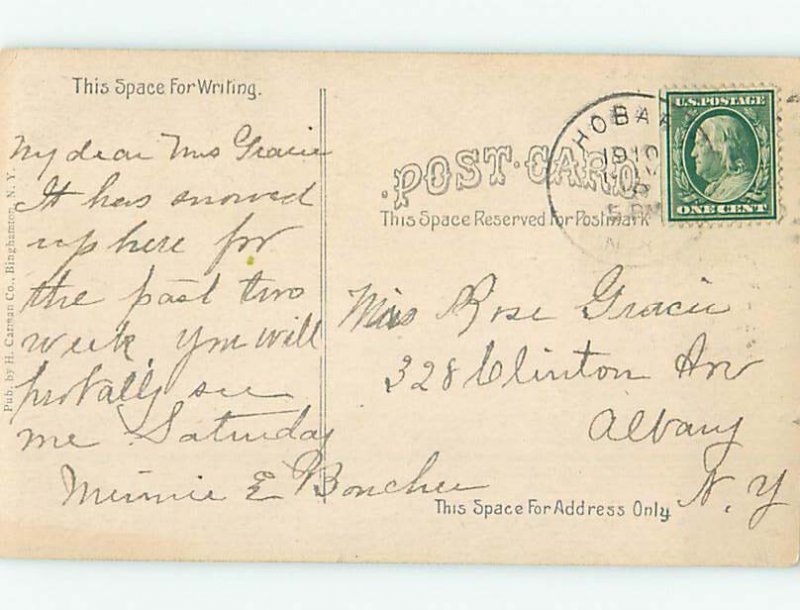 Pre-Chrome BUILDINGS SCENE Stamford - Near Delhi & Oneonta & Schoharie NY AH6287