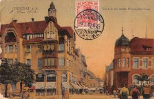 Zwickau Germany Plauenschestrasse Street Scene Antique Postcard J75595